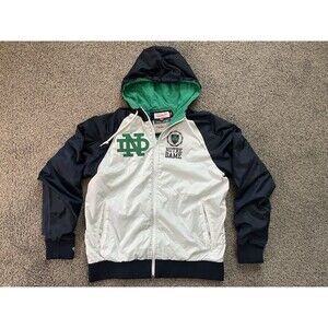 Mitchell & Ness College Vault Notre Dame College Zip Up Hoodie Jacket Large